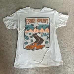 Altar'd State White Short Sleeve Tee with Retro Graphic